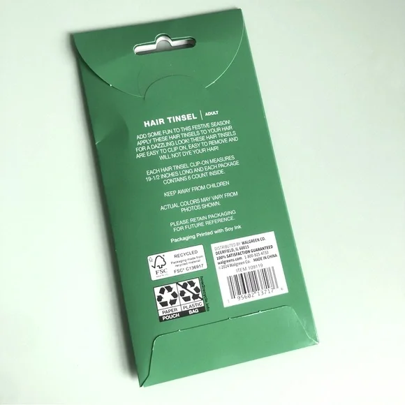 NWT - Green Hair Tinsel 6-Pack - Picture 3 of 3